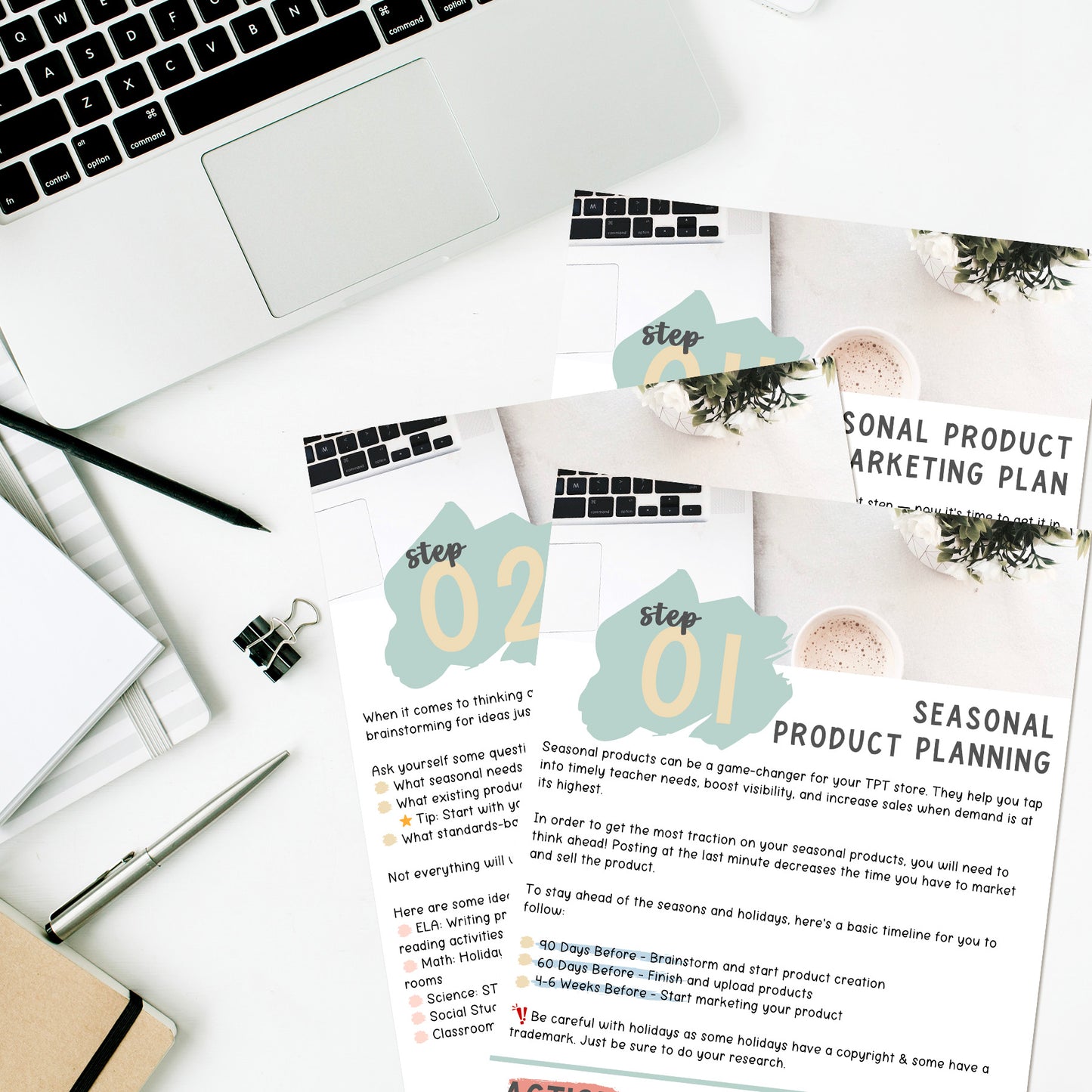 Seasonal Product Planning Power Pack - Easy How to Guide and Toolkit for TPT Sellers - Step 1 Seasonal Product Planning - Marketing Plan - Teachers Pay Teachers - Selling on TPT - TPT Sellers