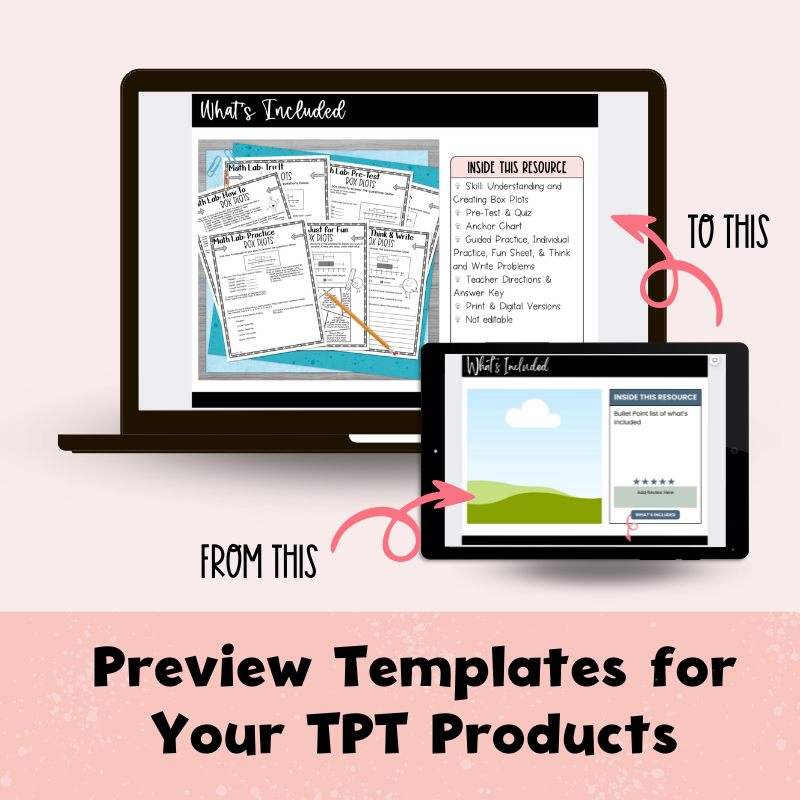Preview Templates for Your TpT Products - Canva & Google Slides - Landscape 16:9 & 11 x 8.5