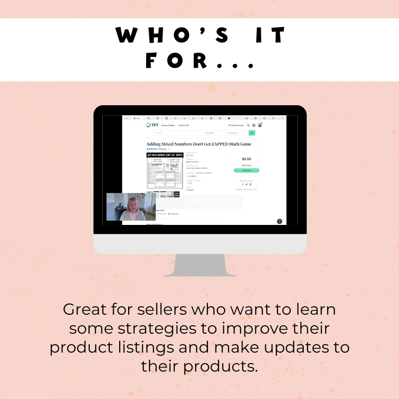 Simple Strategies to Increase Your TPT Earnings - For Teachers Pay Teachers sellers - Improve product listings - Make updates to products