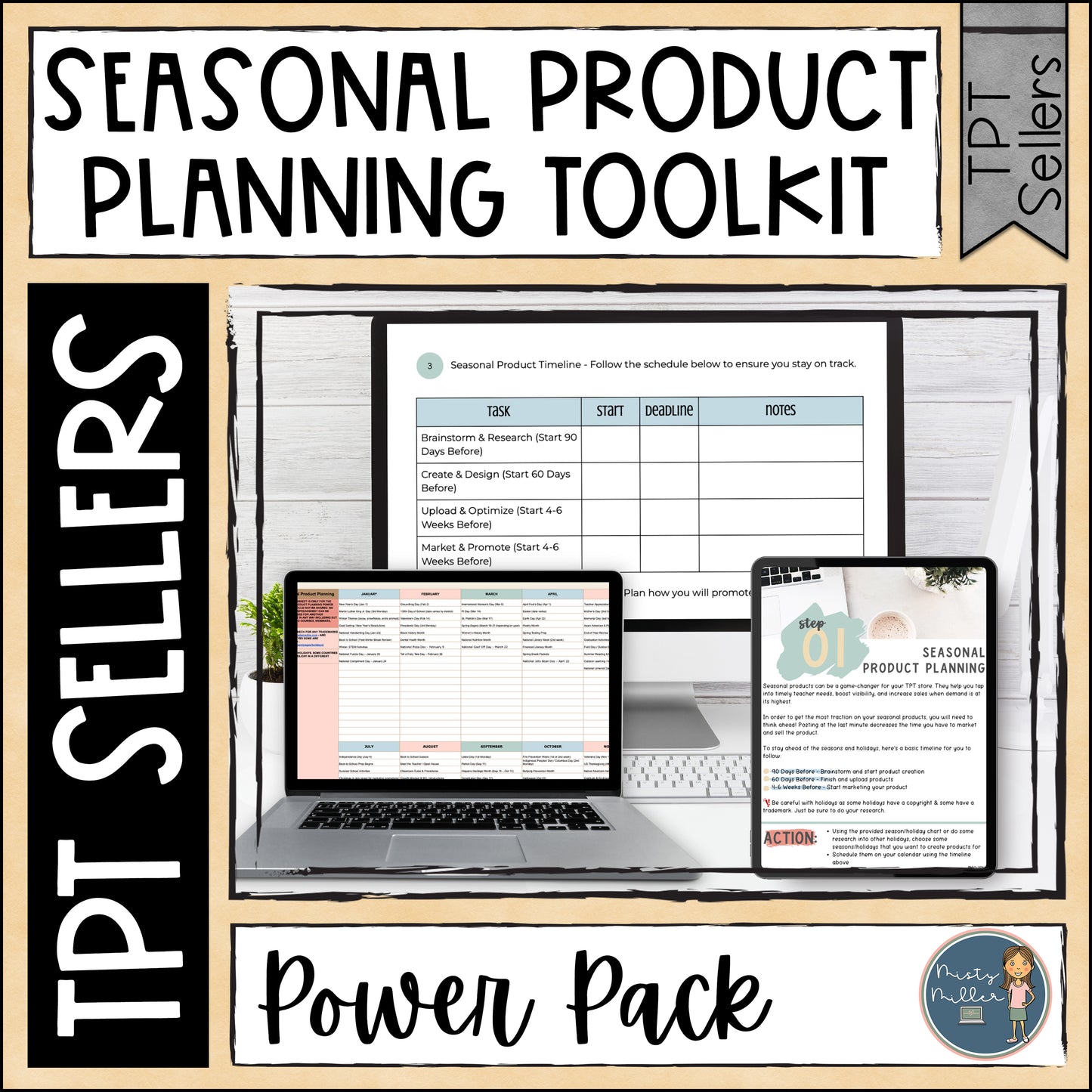 Seasonal Product Planning Power Pack - Easy How to Guide and Toolkit for Sellers - Teachers Pay Teachers - Selling on TPT - TPT Sellers