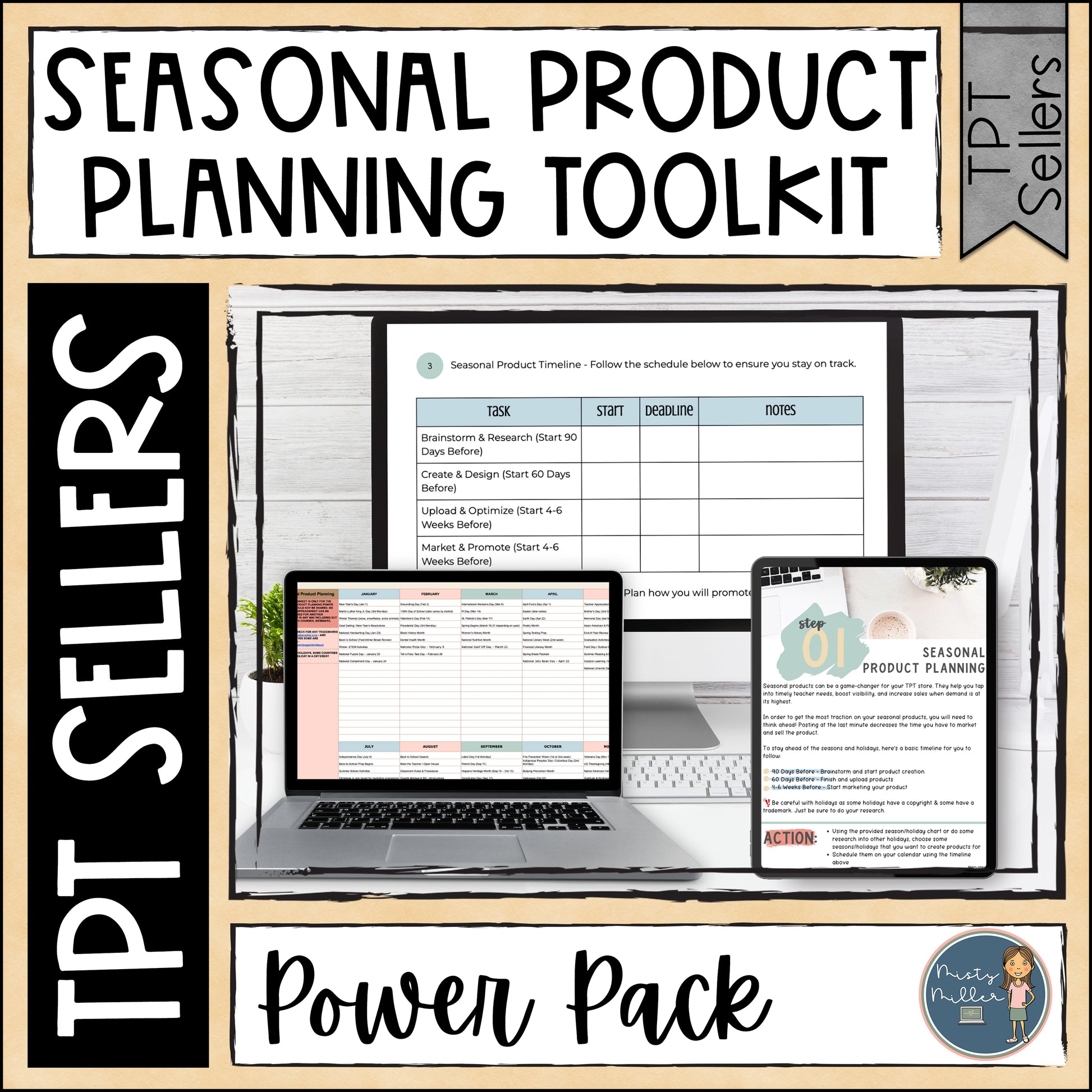 Seasonal Product Planning Power Pack - Easy How to Guide and Toolkit for Sellers - Teachers Pay Teachers - Selling on TPT - TPT Sellers