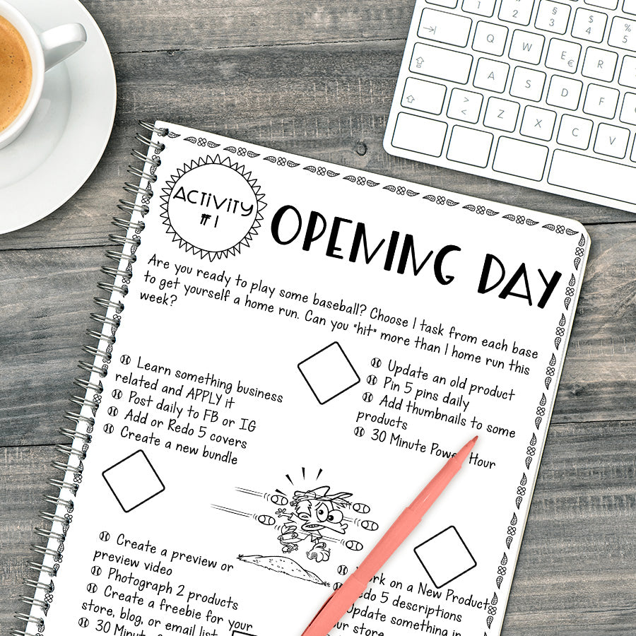 TPT Seller Spring Fever Challenges -12 weekly spring challenges - work on your TPT store and business - Challenge Sheet Theme is Spring Fever